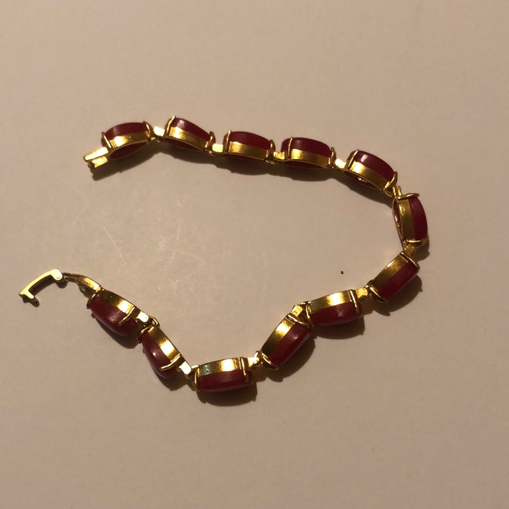 Gold filled coral bracelet